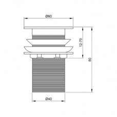 Донний клапан Lidz Tani 001 без переливу LDTAN001CRM29479 Chrome